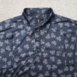 USAG AOP Polo Shirt Mens 3XL XXXL Black Clover All Over Print Golf Short Sleeve